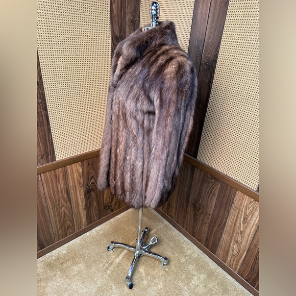 AMAZING DENNIS BASSO DESIGNER SILVERY BROWN RUSSIAN SABLE FUR COAT JACKET SMALL - Picture 4 of 11